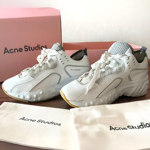 Women’s White Acne Studios Manhattan Sneakers New with Box EU 40 / US 10 - Picture 6 of 12